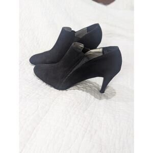 Nine West Celia Suede Black Ankle Booties Women Size 11 M